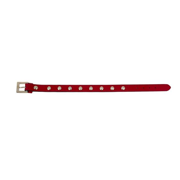 VALENTINO GARAVINO Rockstud Leather Bracelet in Red - Picture 8 of 12